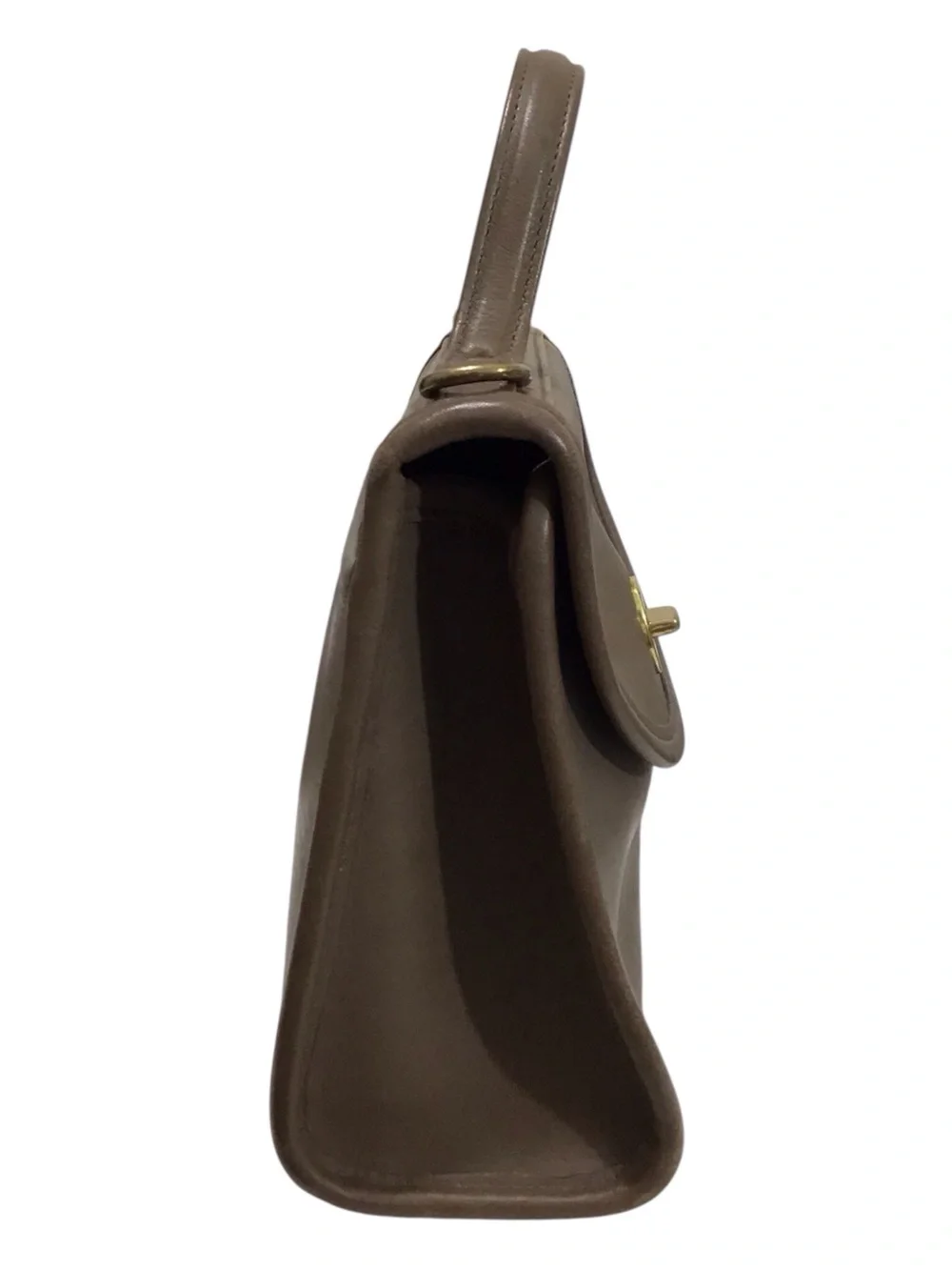 Coach Vintage Taupe Regina Top-Handle Crossbody Leather Satchel Bag M5C-9983